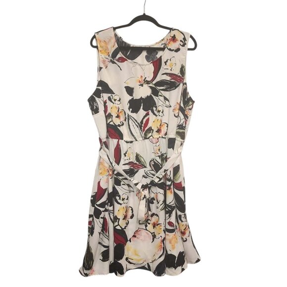 Signature Collection Dress Women Size 2X Multicolor Floral Sleeveless Scoop Neck - Picture 2 of 11